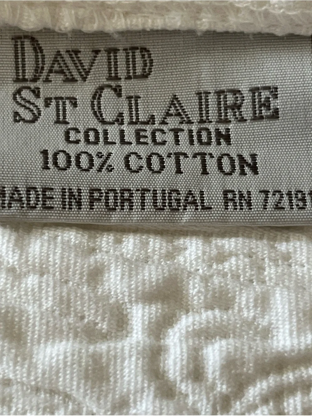 Vintage David St Claire Portugal Matelasse Cotton Paisley Pillow Sham